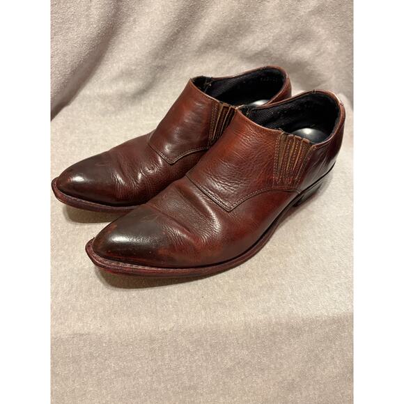 Vintage Western Women’s Booties Size 9 Burgundy Leather Cat’s Paw Heels - Picture 3 of 9